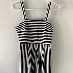 Black and White Striped tank mini dress size small